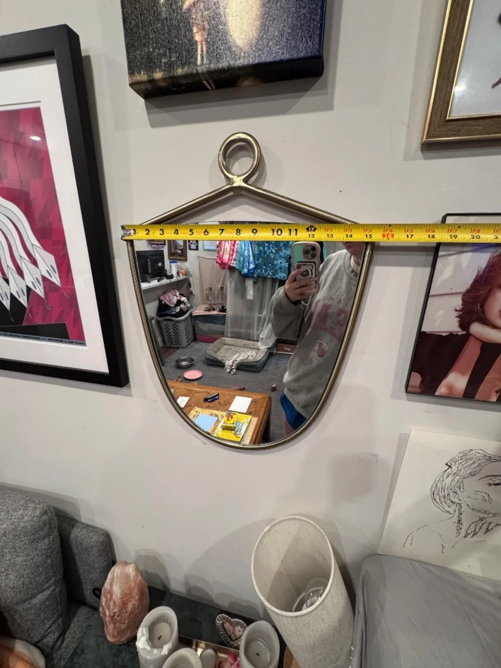 Shield-Shaped Mirror in the Style of Gio Ponti. (NOT a Gio Ponti mirror)